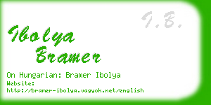 ibolya bramer business card